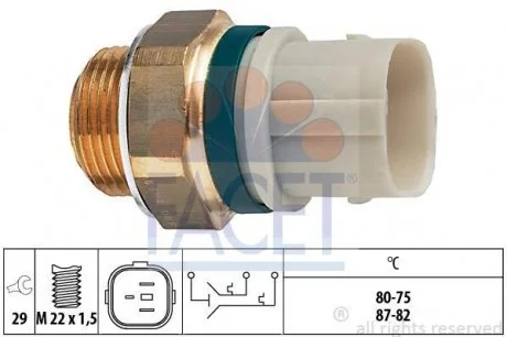 Датчик увімкнення вентилятора VW T4 2.4 D 90-98 FACET 7.5654