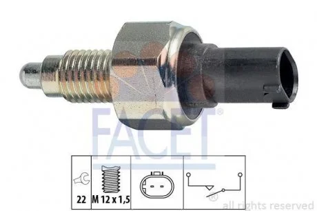 Датчик включения заднего хода Mercedes Benz W168/169/245 97-&gt; FACET 7.6252 (фото 1)