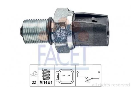 Датчик вмикання заднього ходу Ford Transit 00-> FACET 7.6265
