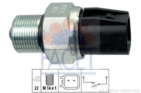 Датчик вмикання заднього ходу Ford Transit 00-> FACET 7.6321