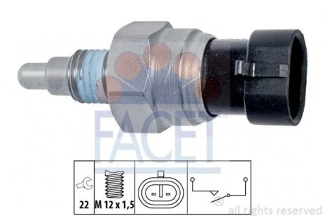 Выключатель заднего хода OPEL Astra H, J, Corsa D, Meriva, Zafira; all; 03.04- FACET 7.6323