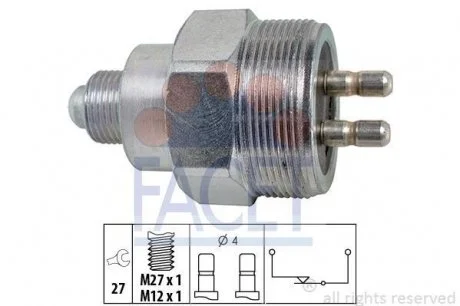 Датчик включения заднего хода Mercedes Benz Sprinter/W639 96-> FACET 7.6324