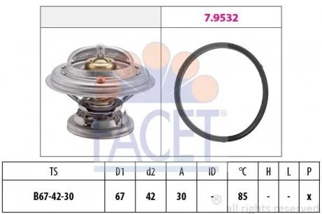 Термостат 85°C Mercedes C/E-class 220D/TD 95- FACET 7.8280