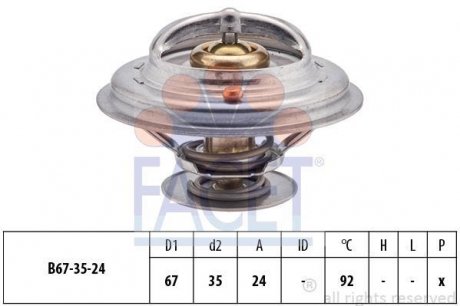 Термостат AUDI A4, A6; SKODA SUPERB; VW PASSAT 2.4/2.8 08.96-03.08 FACET 7.8401S (фото 1)