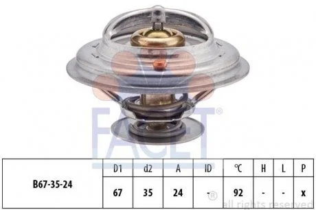 Термостат AUDI A4, A6; SKODA SUPERB; VW PASSAT 2.4/2.8 08.96-03.08 FACET 7.8401S (фото 1)