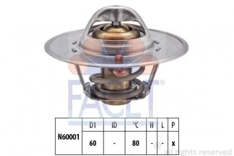 Термостат 80°С Skoda Felicia 1.3 95- FACET 7.8465S