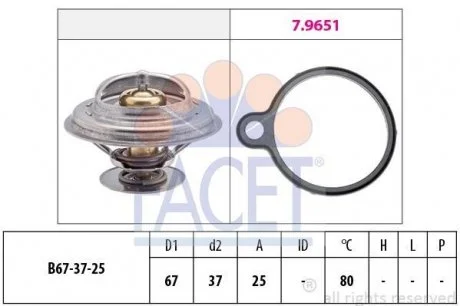 Термостат Mercedes Benz 100/T1/T2 OM616/617 82-> FACET 7.8613