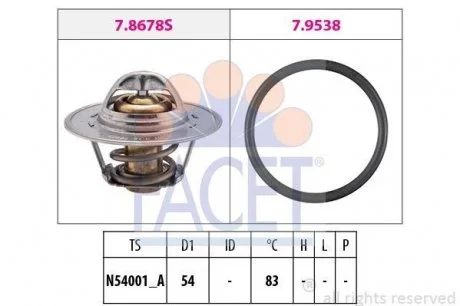 Термостат 83°С Seat Cordoba, Ibiza, Skoda Roomter 1.2 12V, 1.4 16V (BXV,BXW) FACET 7.8678