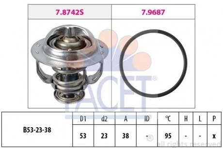 Термостат Audi A4/A5/A6/Q5 / VW Golf/Passat/Tiguan 2.0 TFSI 07-> FACET 7.8742 (фото 1)