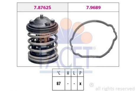 Термостат BMW 1/3/5/X1/X3/X5 2.0-3.0 i/D 03-> FACET 7.8762