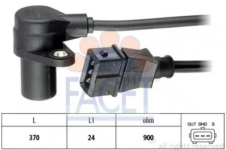 Датчик коленвалу VW Golf III, Passat, Sharan, Transporter IV 2.8-.2.9 VR6 91-00 FACET 9.0077