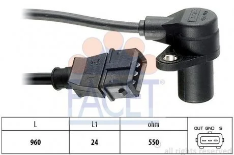 Датчик коленвалу BMW 3(E36), 5(E34) 1.6/1.8/1.8LPG 89-00 FACET 9.0087