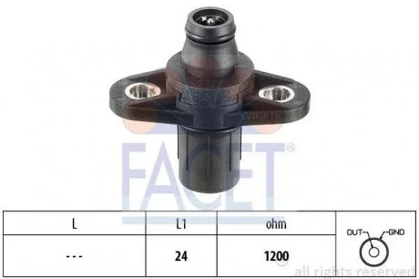 Фото 1 - датчик коленвала KORANDO (KJ) 3.2 99-, MUSSO (FJ) 3.2 99- \ MB C-CLASS FACET 9.0112 Датчик коленвала KORANDO (KJ) 3.2 99-, MUSSO (FJ) 3.2 99- \ MB C-CLASS FACET 9.0112 (фото 1)