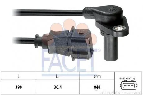 Датчик положення колінвалу Audi A3, Seat Leon, Skoda Octavia, VW Golf IV FACET 9.0204