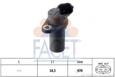 Датчик оборотов коленвала Opel Astra G, Vectra C 2.0, 2.2 DTI FACET 9.0235