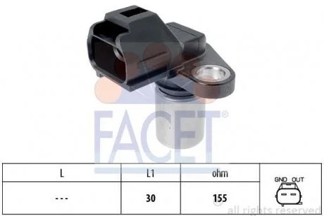 Датчик коленвалу Volvo C30/C70/ S40/S60/S80/ CX70/XC90 2.0-4.4 97- FACET 9.0263