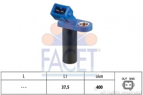 Датчик коленвалу Ford C-MAX,FIESTA IV/V/VI,FOCUS C-MAX/II,FUSION 1.25-1.6 95- FACET 9.0304
