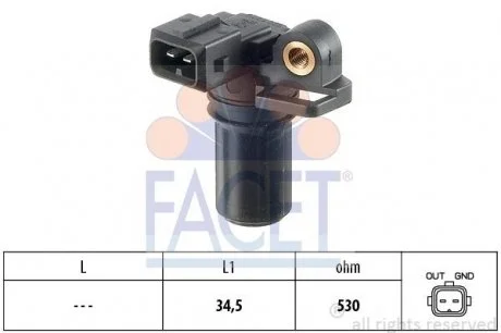 Датчик положения коленвала Ford Transit Connect 1.8 DI/TDCi 02-> FACET 9.0323