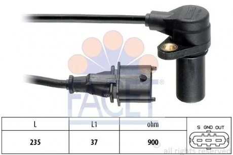 Датчик коленвалу Opel Astra G/H 1.7CDTI 03-10 FACET 9.0326