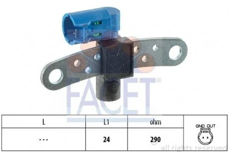 Датчик коленвалу Renault Clio/ Dacia Logan/Sandero 1.1-1.6 93- FACET 9.0540