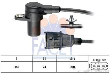 Датчик положения коленвала Hyundai Univ TCI 1,5L 1,6L FACET 9.0564