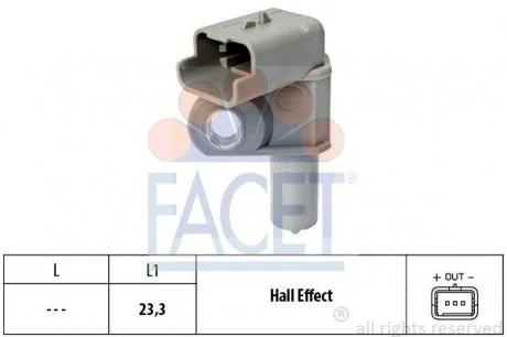 Датчик положения распредвала CITROEN eng.: HDi \'99-; PEUGEOT eng.: HDi \'99- FACET 9.0632