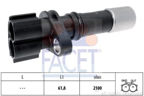 Датчик положения коленвала Toyota Avensis 2.0 09- FACET 9.0633
