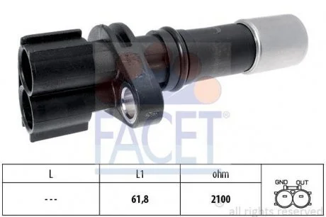 Датчик положения коленвала Toyota Avensis 2.0 09- FACET 9.0633