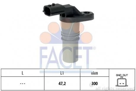 Датчик положения коленвала Renault Clio, MeganeIII, Scenic III 1.4-1.6 FACET 9.0646