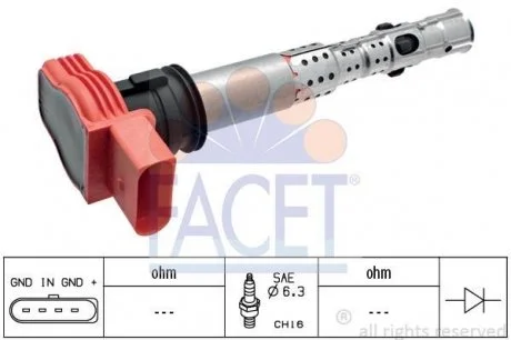 Катушка зажигания (Pencil) FACET 9.6327