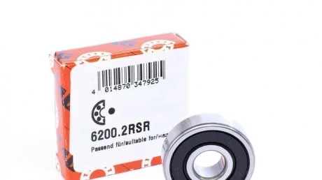 Подшипник 180200 (6200-2RS) генератора 10X30X9 FAG 6200.2RSR (фото 1)
