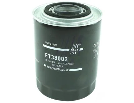 Фільтр масляний 2.8JTD ft, 2.5D ft, 2.5TDI ft Fiat Ducato 02-06, Ducato 94-02, Iveco Daily E1 90-96 FAST FT38002