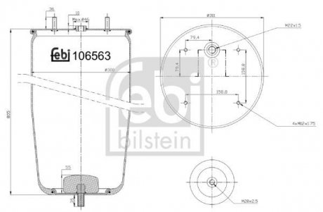 Пневмоподушка підвіски FEBI BILSTEIN 106563