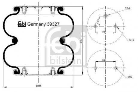 Кожух пневматичної ресори FEBI BILSTEIN 39327 (фото 1)