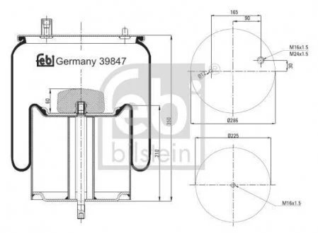 Кожух пневматической рессоры FEBI BILSTEIN 39847