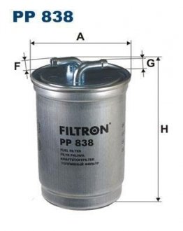FORD Фильтр топливный диз. 1,8TDI Focus 98- (191*88*10/10) FILTRON PP838/5 (фото 1)
