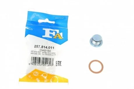 Корок масляного піддона M18x1.5 Fischer Automotive One (FA1) 257.814.011 (фото 1)
