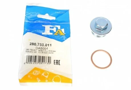 Болт поддона, 2.4-2.5TDI Fischer Automotive One (FA1) 280.750.011 (фото 1)