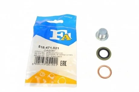 Пробка поддона масляного M16x1.5 L=12 (Fischer) Fischer Automotive One (FA1) 518.471.021 (фото 1)