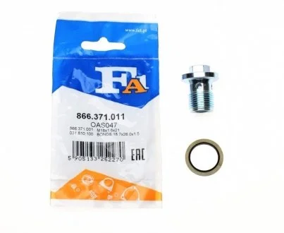 Корок масляного піддону Fiat Grand Punto 1.9 D 05-/Opel Astra H 1.9 Cdti 16V 04- Fischer Automotive One (FA1) 866.371.011 (фото 1)