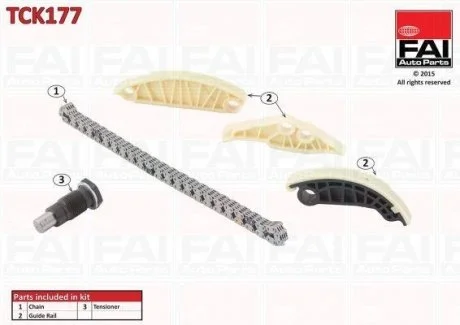 Комплект цепи ГРМ Audi A4/A5/Q5 2.0 TFSI 08-&gt; Fischer Automotive One (FA1) TCK177 (фото 1)