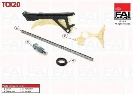 Комплект цепи ГРМ BMW 1/3 1.6 i 02-> Fischer Automotive One (FA1) TCK20