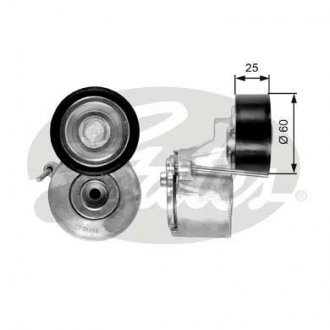 Натяжник поліклинового паска Citroen/Peugeot/Fiat 1.4HDi, 1.6HDi/D Multijet, 2.2HDi 09.01- Gates T38458 (фото 1)