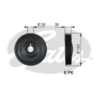 Шків коленвалу Gates TVD1126 (фото 1)