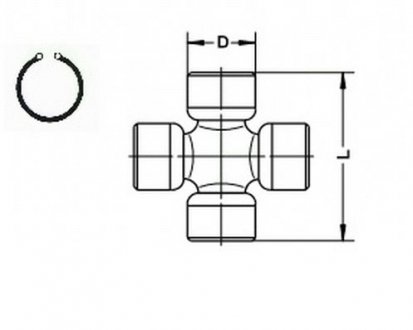 Крестовина кардана MB 410D (26x69.8) GKN (Lobro) U741 (фото 1)