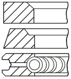 Комплект кілець поршня двигуна (на 1 циліндр.) GOETZE 08-106800-00