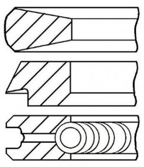 Комплект кілець поршня двигуна (на 1 циліндр.) GOETZE 08-121800-00