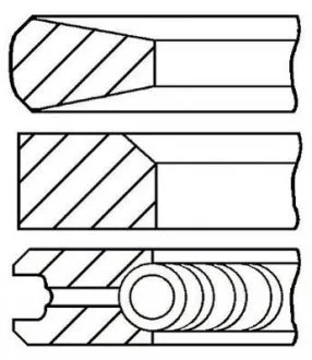 Кольца поршневые, CITROEN C25, CX, PEUGEOT J5, 2.5, 83-94 GOETZE 08-152900-00 (фото 1)