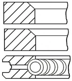 Комплект колец поршня двигателя (на 1 цилиндр.) GOETZE 08-170707-10