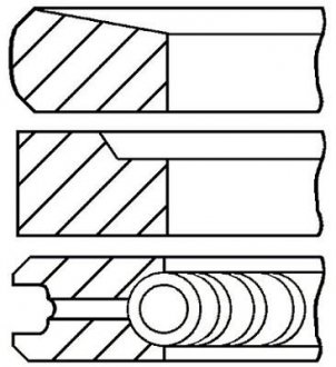 Комплект колец поршня двигателя (на 1 цилиндр.) GOETZE 08-431707-00